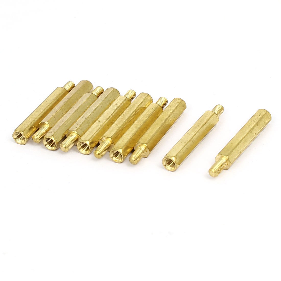 Brass Hex Standoff Spacers M3 x 25mm+6mm Male to Female Thread - 10PCS for Electronics, 3D Printing & DIY Projects - Hexagonal Spacers for PCB, Raspberry Pi & Arduino