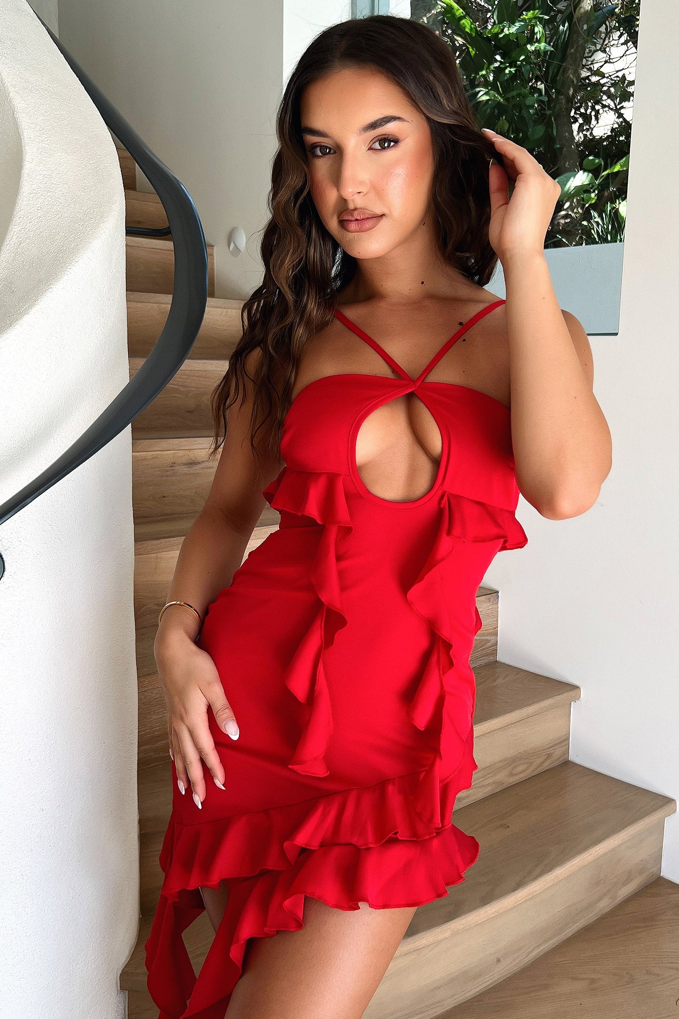Gabriela Dress Women's Flowy Red Maxi Dress - Elegant Summer Beach Wedding Party Wear | Perfect for Vacations, Dates & Special Occasions