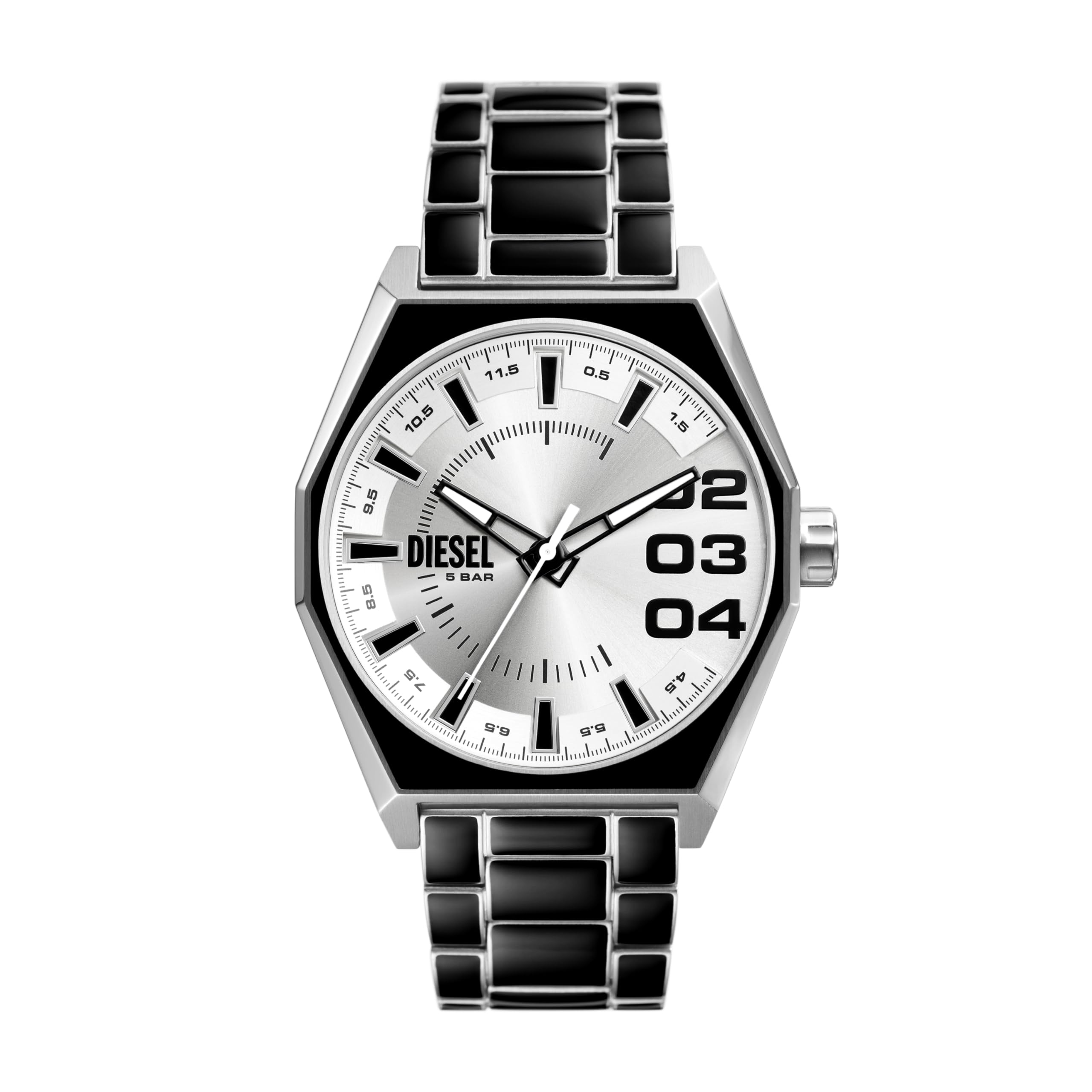 Diesel Men's Scraper Watch - Stainless Steel Bracelet or Leather Band - Stylish Casual & Dress Watch for Everyday Wear & Special Occasions