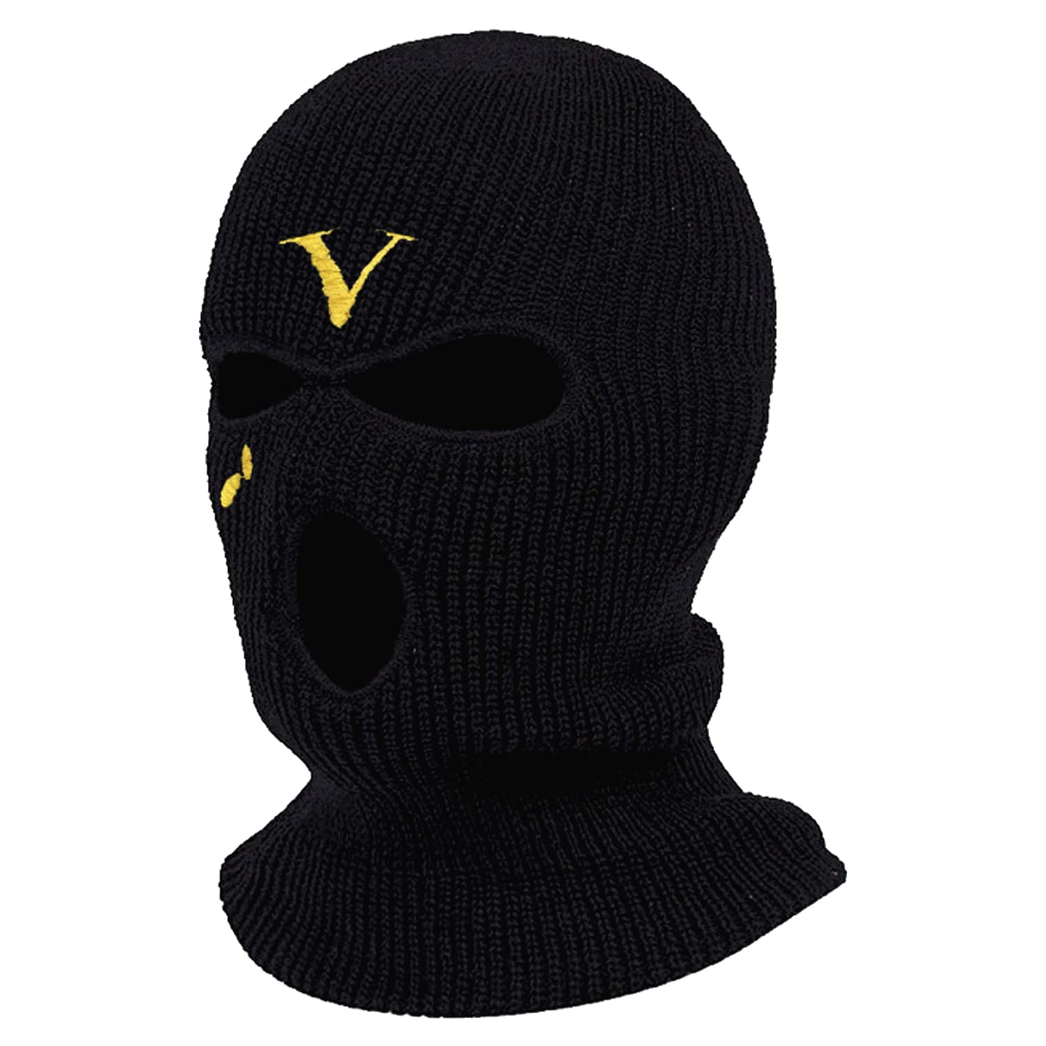 Neon Balaclava 3-Hole Knitted Ski Mask - Tactical Winter Face Mask with V-Style Design & Limited Edition Embroidery - Perfect for Skiing, Snowboarding, Motorcycling & Costume Parties