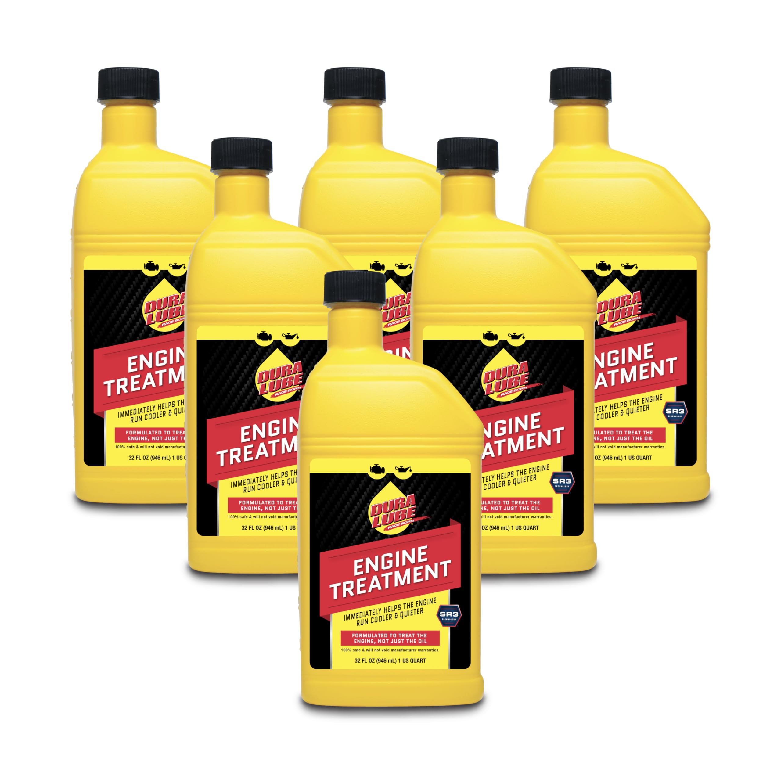 Dura Lube Engine Treatment 32oz (6-Pack) - High Mileage Oil Additive for Cars, Trucks & SUVs - Reduces Friction & Improves Performance - Perfect for Long Trips & Heavy-Duty Use
