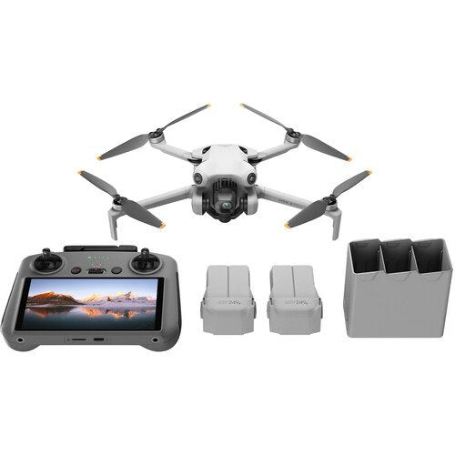 DJI Mini 4 Pro Drone with RC 2 Controller, Fly More Combo - 4K Camera, 34 Mins Flight Time, Obstacle Sensing, Lightweight Foldable Drone for Travel, Aerial Photography & Outdoor Adventures
