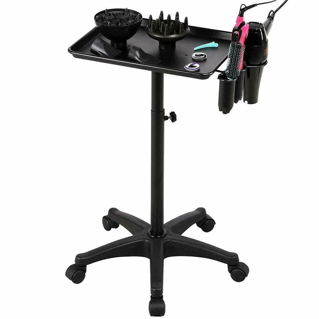 Gdrasuya10 Adjustable Height Salon Tray Cart - Aluminum Alloy Rolling Trolley for Hair & Beauty Salons, Pet Grooming Shops | Portable Service Instrument Organizer for Styling Tools, Grooming Supplies & Salon Essentials
