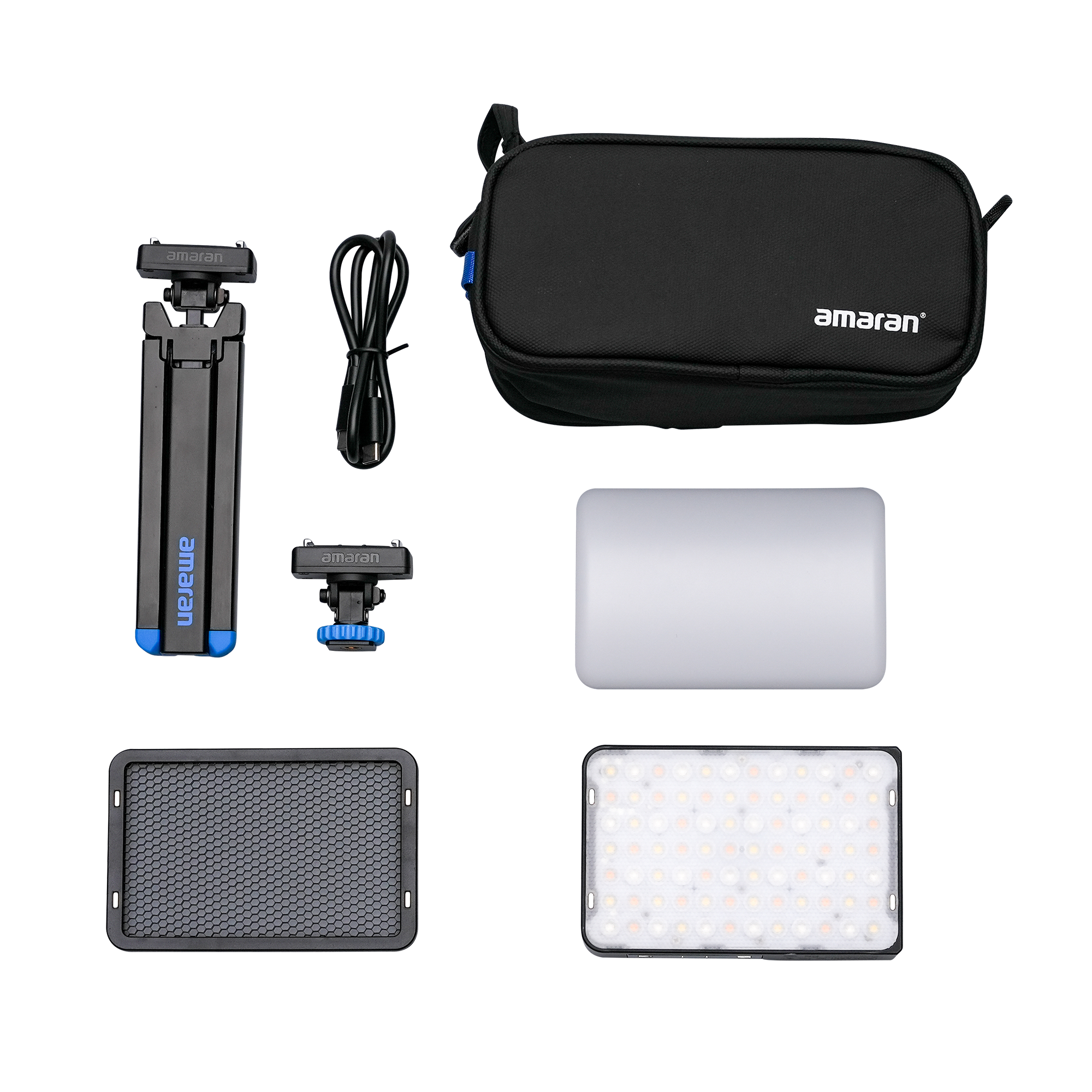 Amaran Ace 25c Compact RGB LED Light Panel - All-in-One Creator Kit (Gray) for YouTube, TikTok & Photography Lighting - Perfect for Content Creators, Vloggers & Studio Use