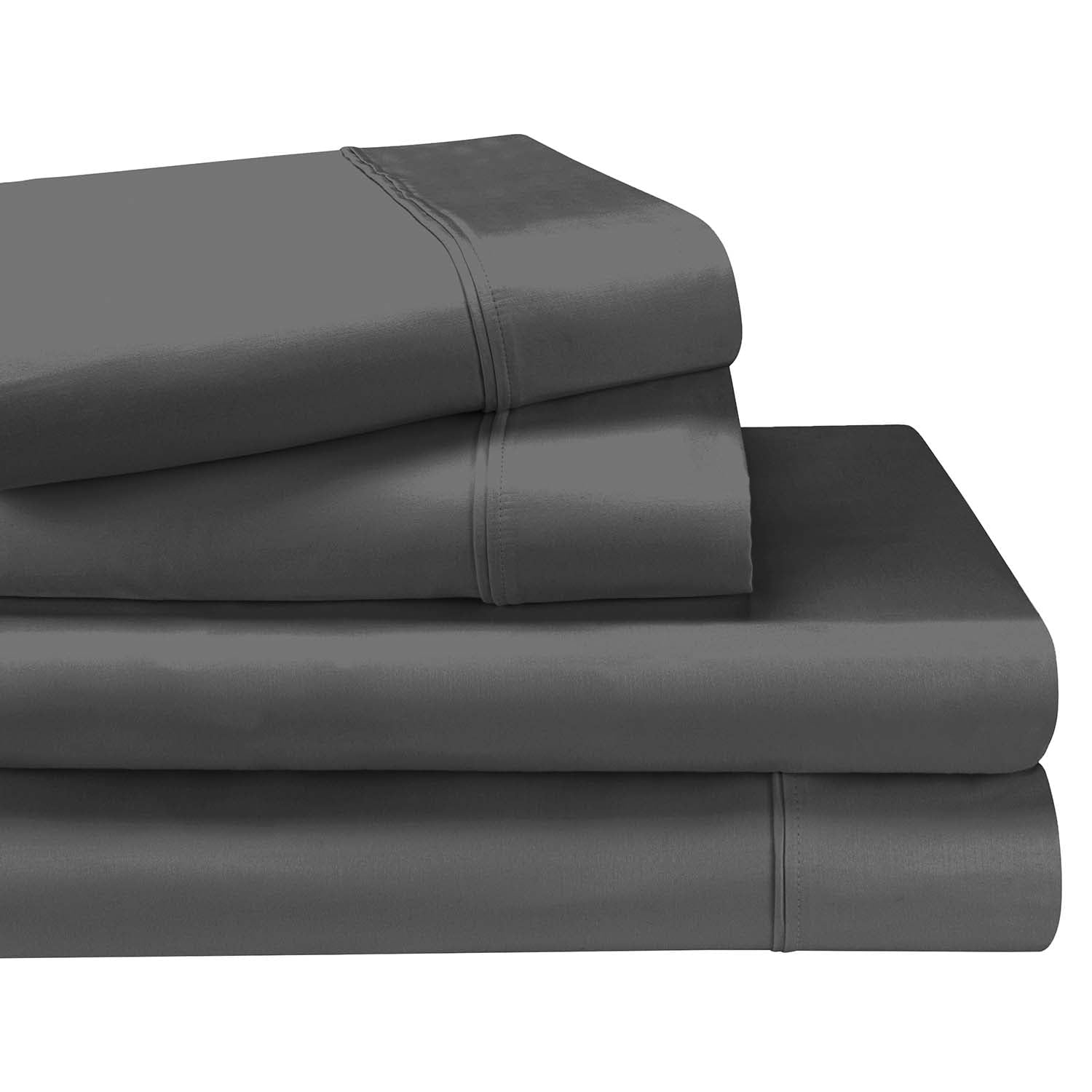 Premium 1200 Thread Count Egyptian Cotton Sheet Set - Full Size Charcoal Gray - Includes 1 Deep Pocket Fitted Sheet, 1 Flat Sheet & 2 Pillowcases - Luxury Bedding for Hotel-Style Comfort - Perfect for Master Bedrooms, Guest Rooms & Airbnb Rentals