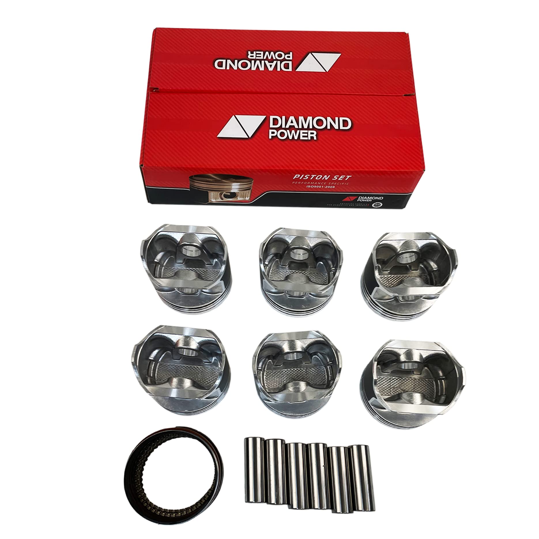 Partsflow Piston and Piston Ring Kit Compatible with 1997-2006 Jeep Wrangler, 1996-2004 Grand Cherokee, 1996-2001 Cherokee 4.0L - P3241, P3071, H802CP, 3241HC - Engine Rebuild & Performance Upgrade Replacement Parts
