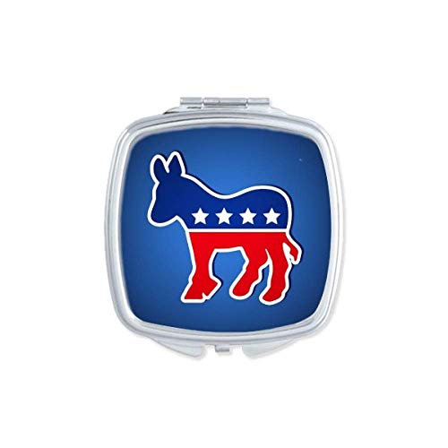 DIYthinker Democratic Party Donkey Emblem Double-Sided Compact Mirror - Portable Pocket Makeup Mirror for Travel, Home & Office Use