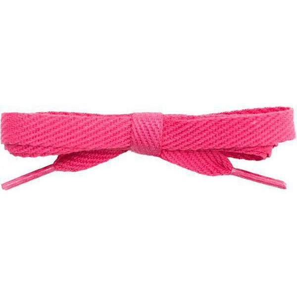 Wholesale 12-Pair Pack of 3/8 Inch Dark Pink Cotton Flat Shoelaces - Durable & Comfortable for Sneakers, Casual Shoes & Work Boots