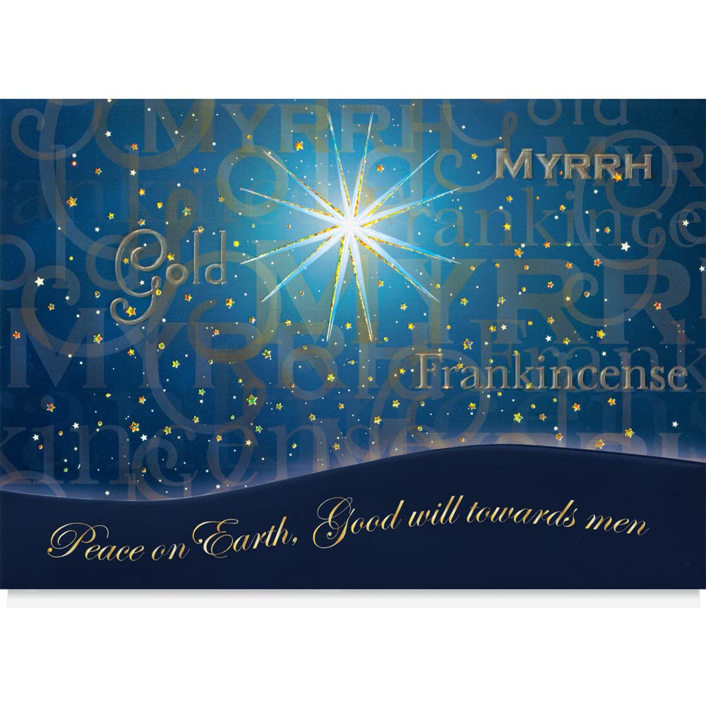 25 Personalized Religious Christmas Cards with Foil-Lined Envelopes (Star of Wonder) - Bulk Holiday Greeting Cards for Business, Church & Family - Perfect for Christmas Gifts, Church Events & Corporate Holiday Mailings
