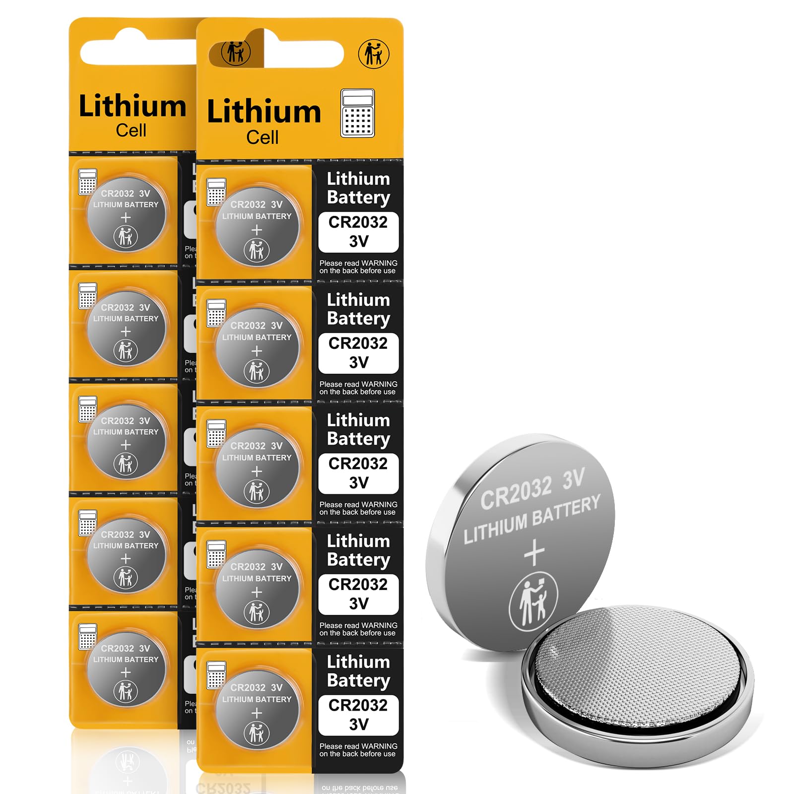 CR2032 3V Lithium Coin Cell Batteries 10 Pack - Long-Lasting Button Batteries for Watches, Key Fobs, Motherboards & Electronics - Perfect for Medical Devices, Toys, LED Lights & Home Use - 2032 3 Volt Lithium Battery Bulk Pack