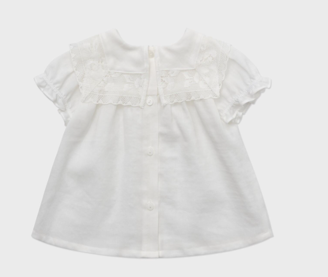 LOUISIELLA BLANCHE BLOUSE for Baby Girls (6-24 Months) - Soft Cotton Top for Playdates, Photos & Special Occasions