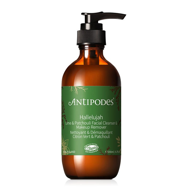 Antipodes Hallelujah Lime & Patchouli Cleanser & Makeup Remover - Organic Vegan Face Wash for Glowing Skin | Perfect for Daily Skincare & Makeup Removal Routine