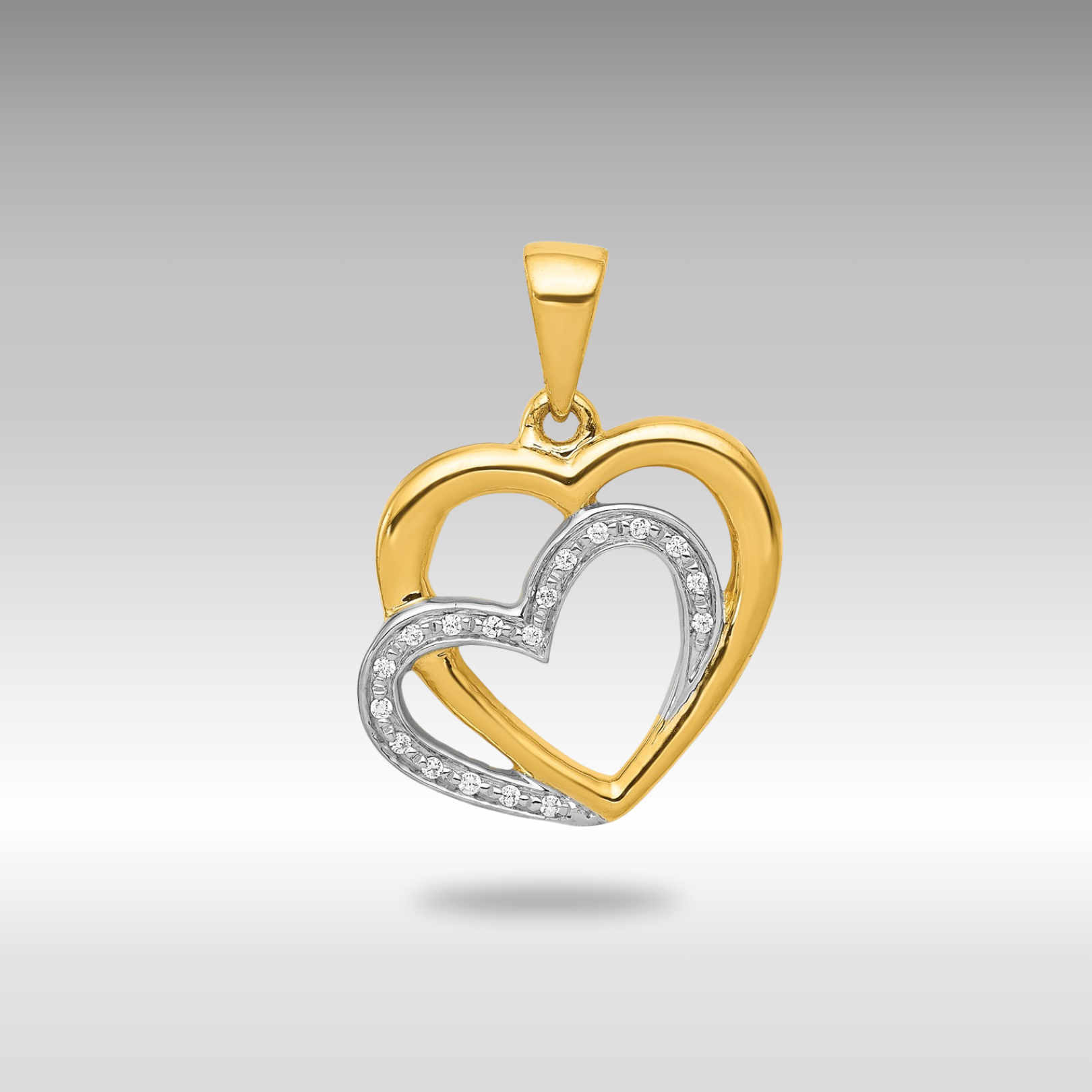 0.054 ct Gold Diamond Entwined Hearts Pendant Necklace - Model PM4902 005 YA - Perfect for Anniversaries, Valentine's Day & Romantic Gifts