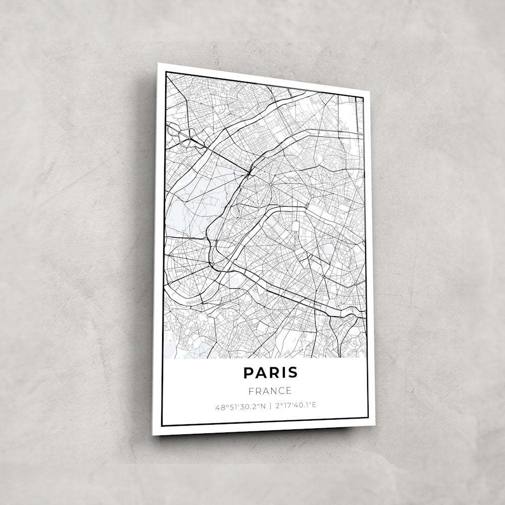 Paris Map Glass Art - Elegant Glass Wall Decor for Home & Office - Perfect for Living Room, Bedroom, or Gift Giving