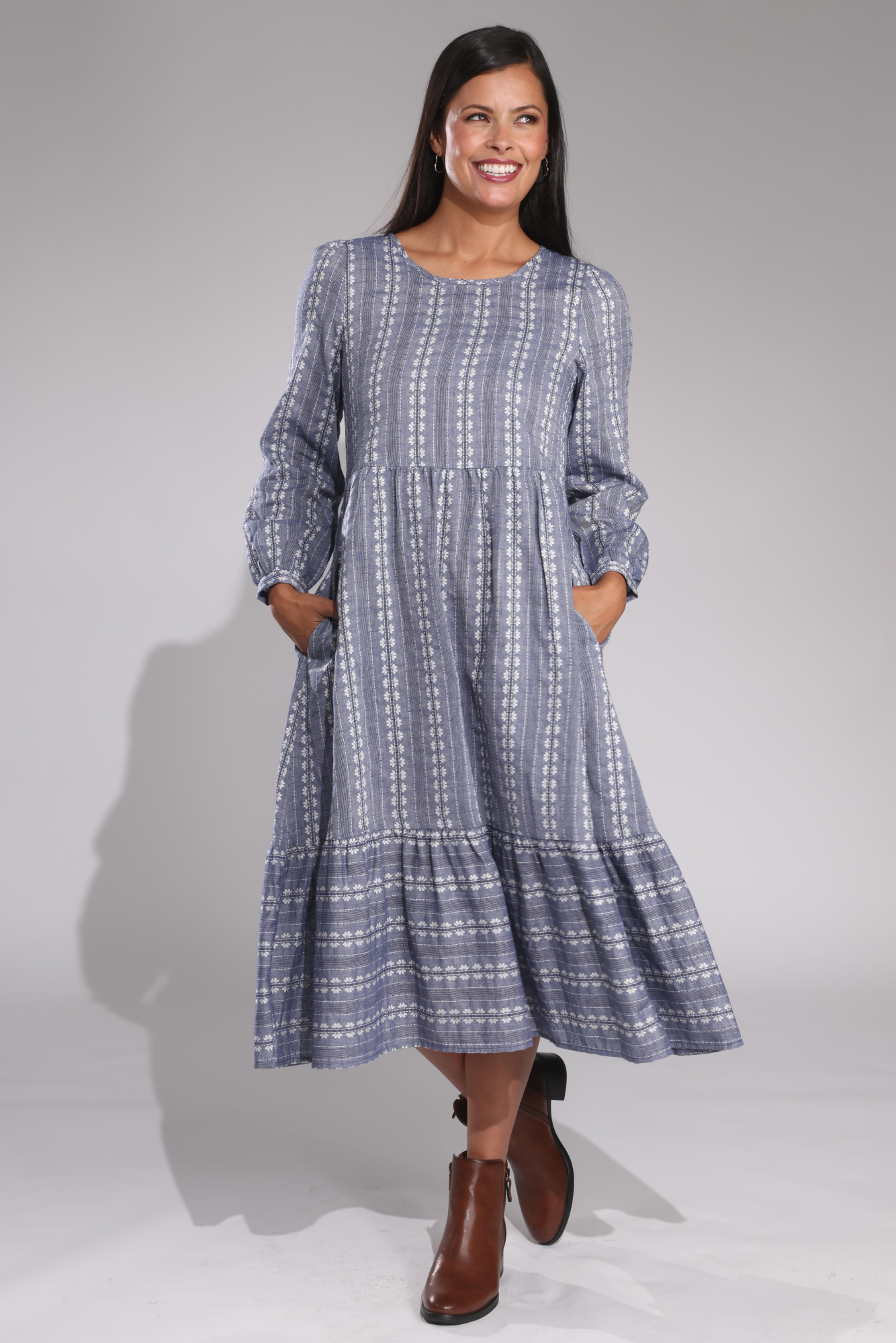 100% Cotton Daisy Dress for Women - Soft Blue Floral Summer Dress | Casual Boho Style | Perfect for Beach, Vacation & Everyday Wear