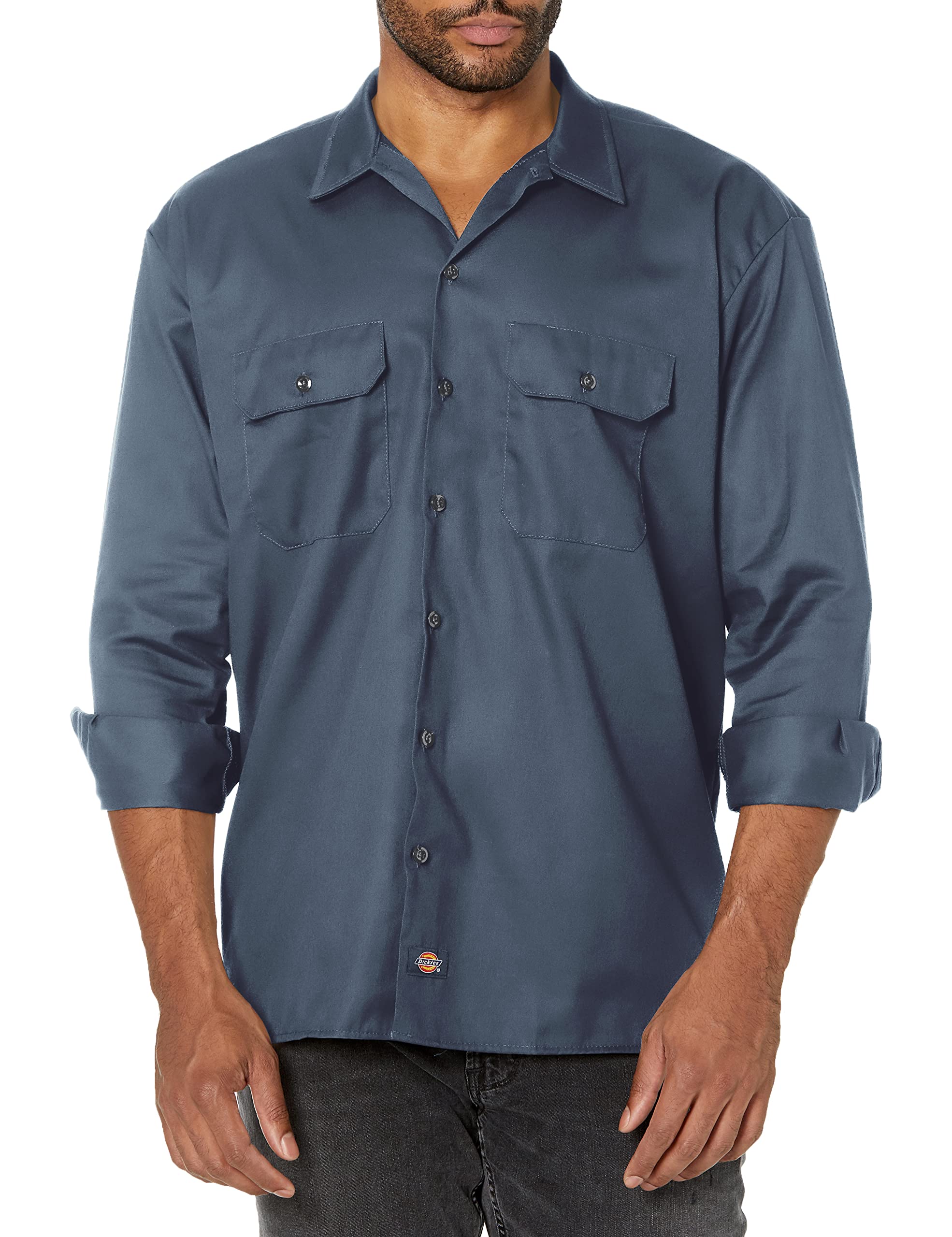 Dickies Men's Big and Tall Long Sleeve Work Shirt - Durable Cotton Workwear for Construction, Farming & Outdoor Jobs - Comfortable Button-Up Shirt for Tall Men