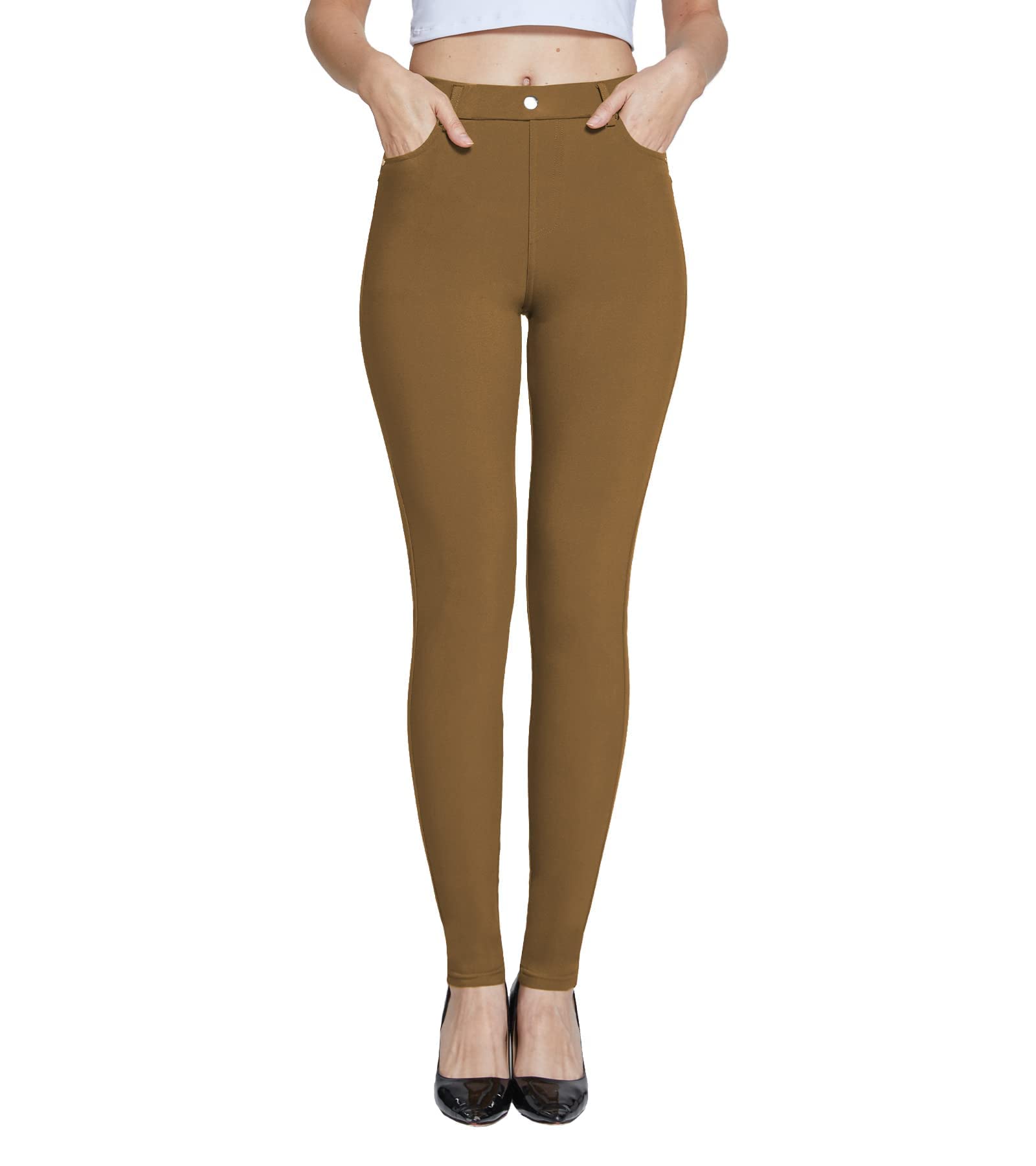 ChinFun Women's Stretchy Pull-On Jeggings - Skinny Work Pants for Business Casual & Office Wear | Comfortable Dress Slacks for Professional Women | Perfect for Work, Meetings & Everyday Office Outfits