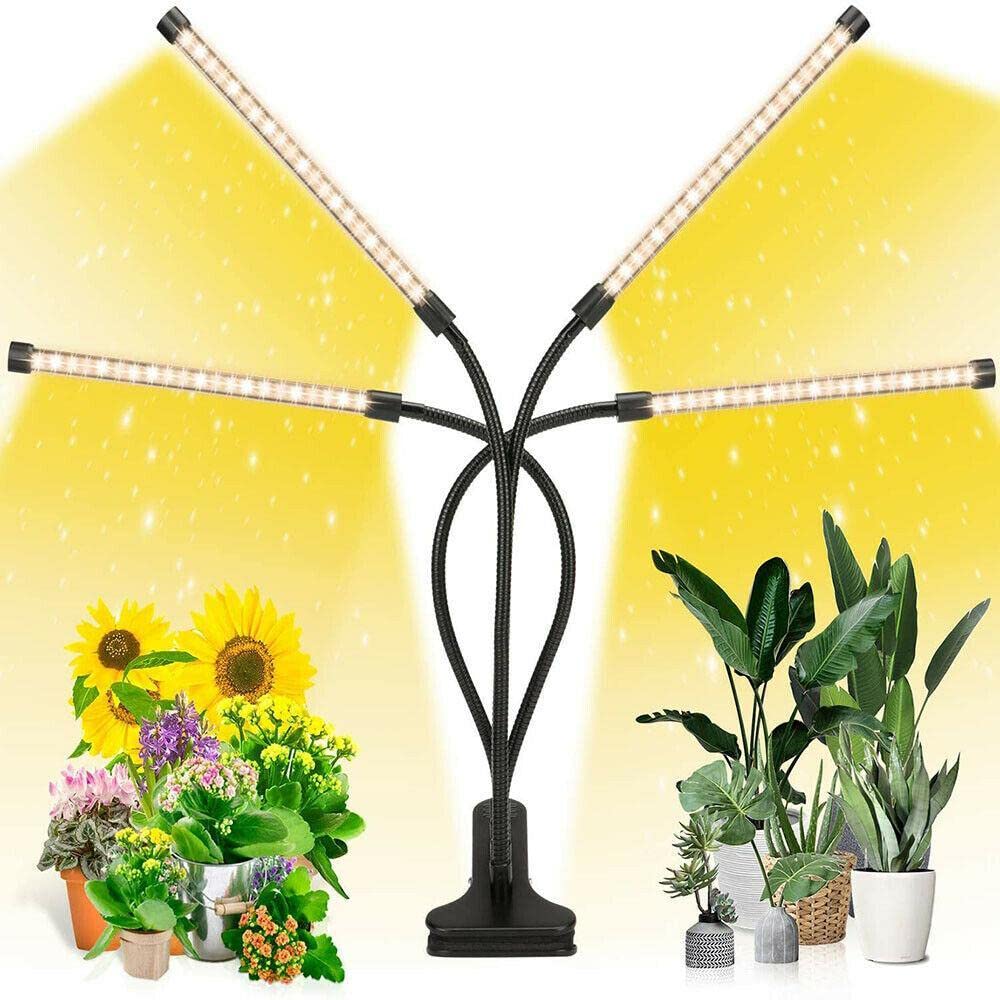 80W Full Spectrum LED Grow Light for Indoor Plants - 4 Pack with Adjustable Stand, Energy Efficient Plant Growing Lamp for Hydroponics, Seedlings, Flowers, and Herbs - Perfect for Home Gardening and Indoor Farming