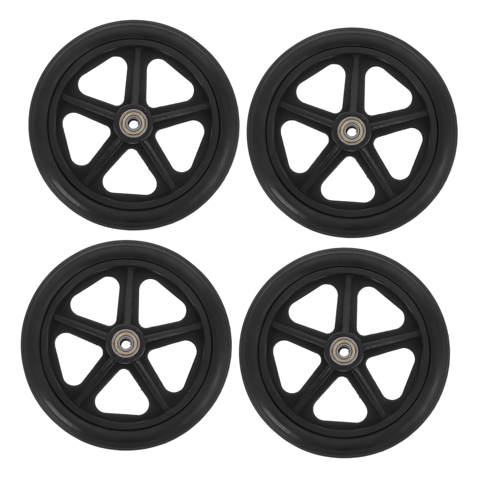 **Universal Wheelchair Wheel Axle & PVC Scroll Wheels - Heavy Duty Caster Replacement for Wheelchairs, Walkers & Office Chairs - Easy 360° Rotation for Indoor/Outdoor Mobility**    *(Ideal for Home, Hospital, or Office Use - Enhances Smooth Movement on Hard Floors & Carpets)*