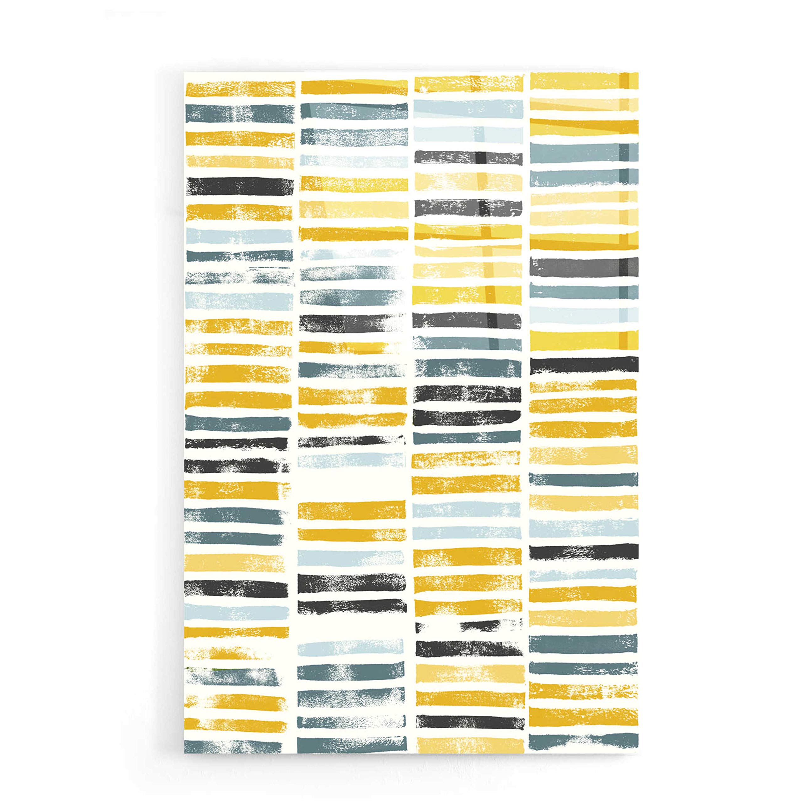 Grace Popp Saffron Block Print II - 16x24 Inch Acrylic Wall Art Glass Painting - Modern Home & Office Decor for Living Room, Bedroom, Dining Area