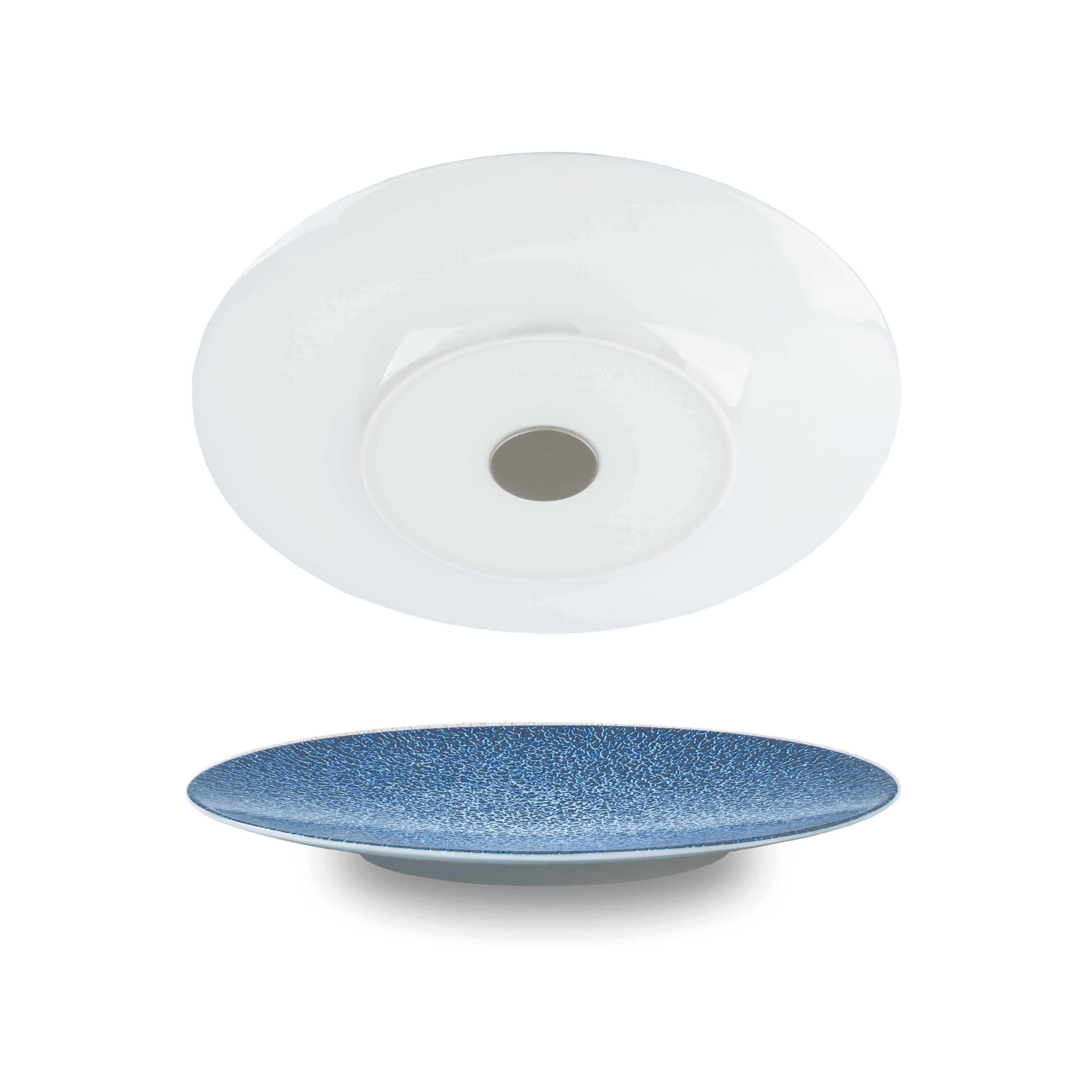 Premium Magnetic Porcelain Breakfast Plate - Ocean Blue Design - 22 cm - Perfect for Dining, Gifts & Home Decor