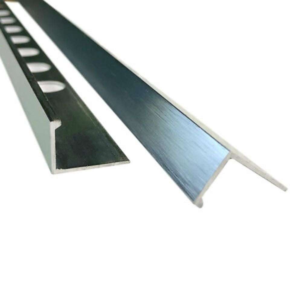 10 Pack Heavy Duty L-Shaped Aluminum Tile Edge Trim 10mm - Perfect for Bathroom, Kitchen & Shower Tiling Projects
