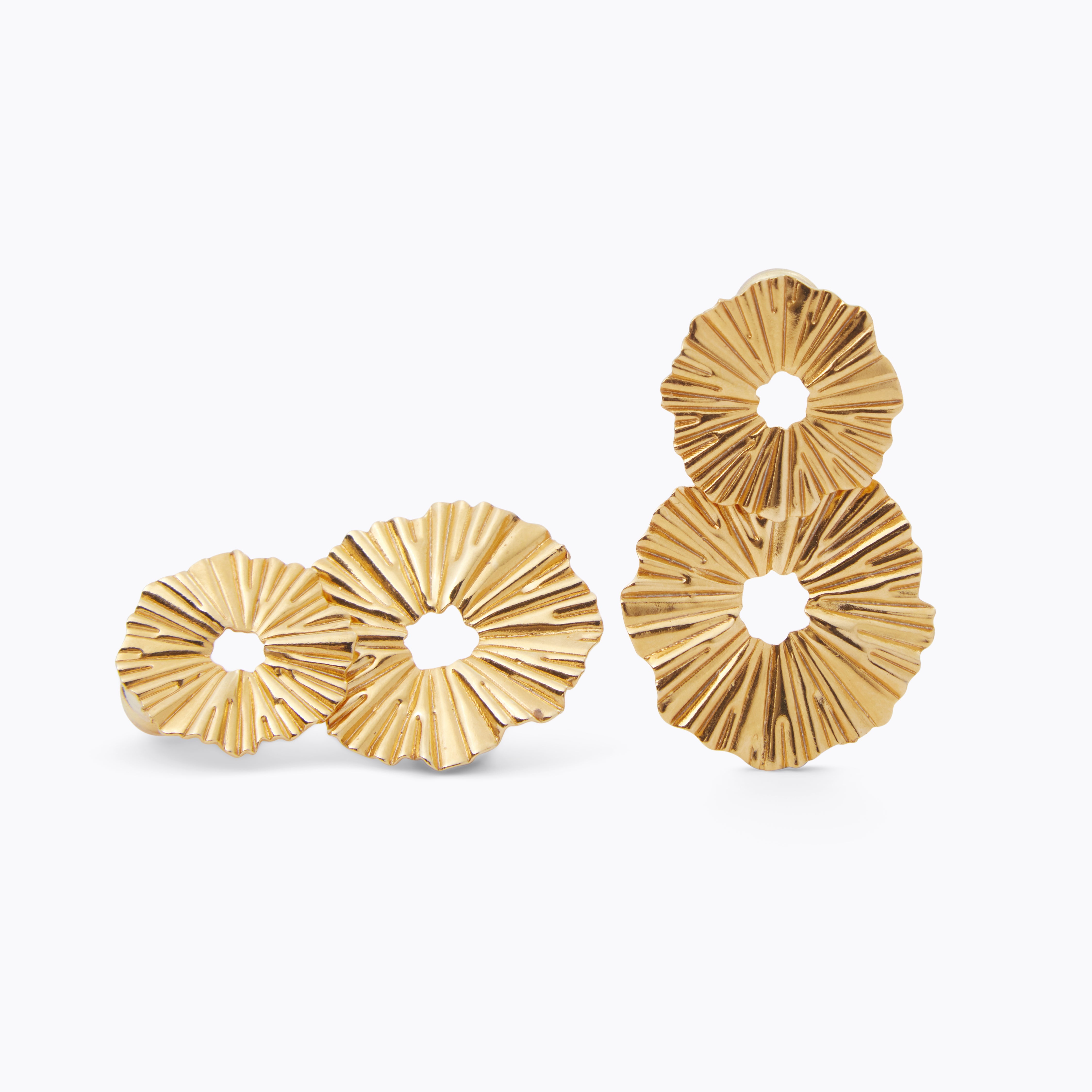 Vassia Earrings for Women - Elegant Gold Hoop Earrings with Cubic Zirconia, Hypoallergenic & Lightweight - Perfect for Parties, Weddings & Everyday Wear