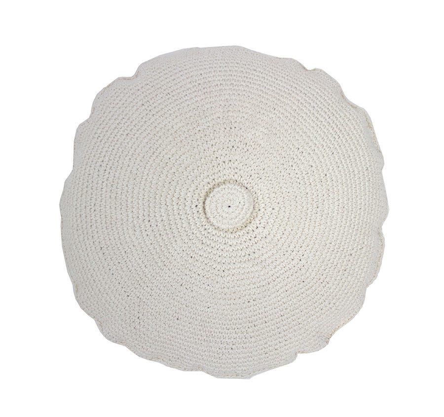 45cm Round Filled Cushion in Ivory - Soft and Comfortable Home Decor for Sofa, Bed, or Chair - Perfect for Living Room, Bedroom, and Nursery