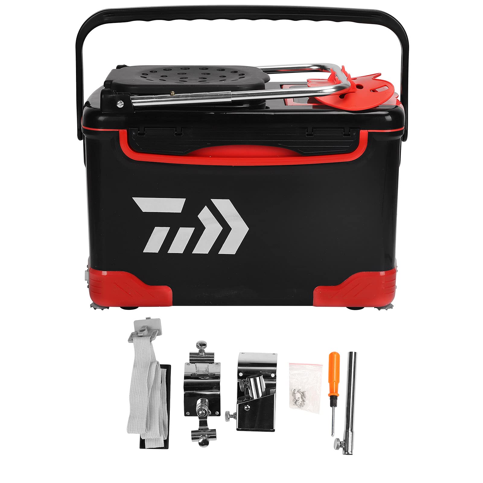 32L Portable Rolling Fishing Tackle Box with Handle - Multi-Functional Fish Bucket Storage Organizer Case for Outdoor Fishing Gear | Perfect for Boat, Shore & Kayak Fishing Trips