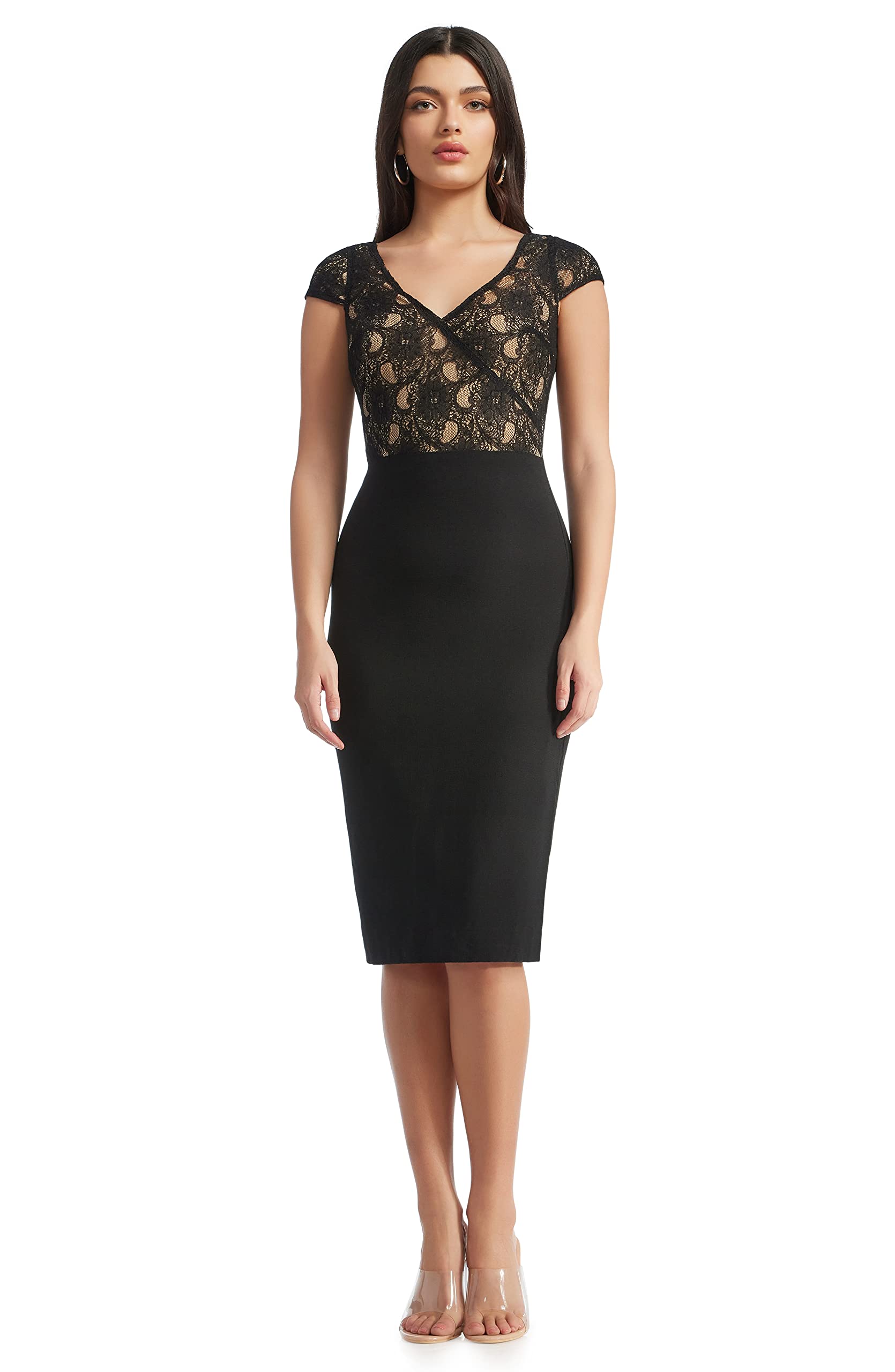 Dress the Population Women's Jaleah Bodycon Midi Dress - Slim Fit Cocktail Party Dress for Night Out, Date Night & Special Occasions