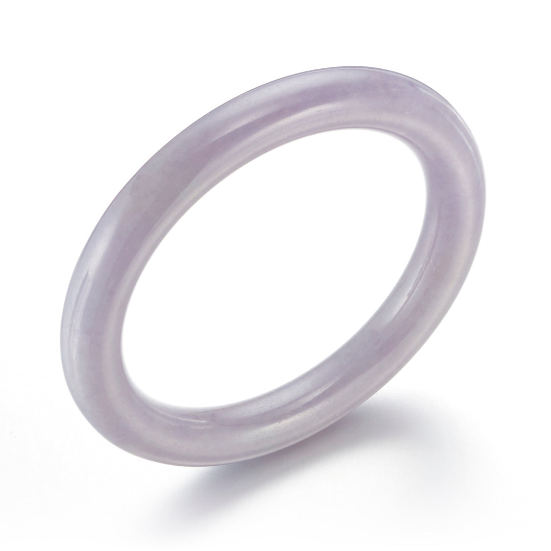 58mm Lavender Jade Smooth Bangle Bracelet for Women - Natural Stone Healing Crystal Jewelry - Perfect for Meditation, Yoga & Spiritual Gifts