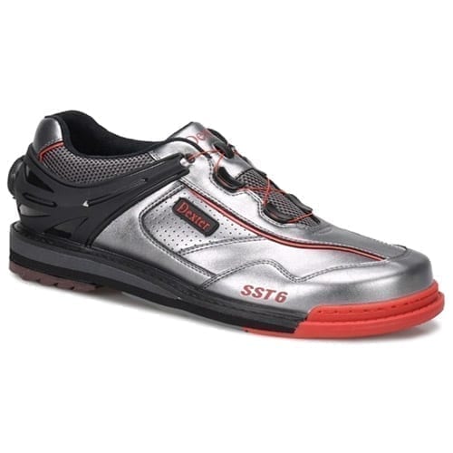 Dexter Men's SST 6 Hybrid BOA Bowling Shoes - Grey/Black/Red - Perfect for Competitive Bowling & League Play