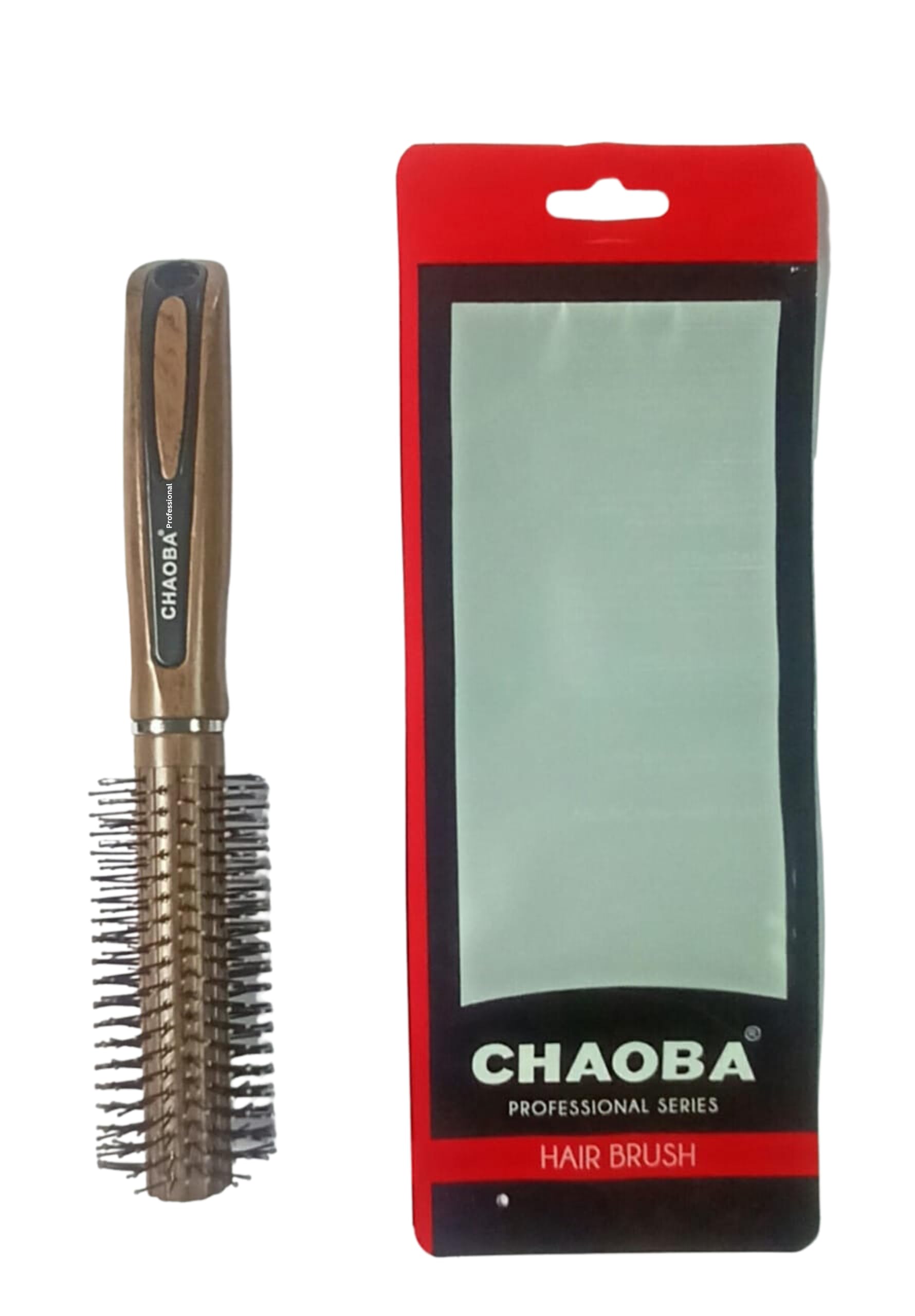 Professional Round Hair Brush with Bristles - Blow Drying & Massage Comb for Short Hair, Wet or Dry Use (Brown, CHB_51) | Perfect for Styling, Detangling & Scalp Massage at Home or Salon