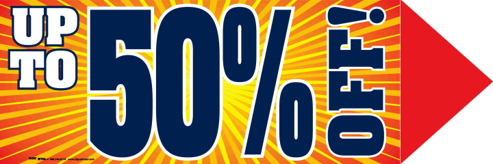 Spinner Sign - Save Up To 50% Off (Min 3 Mix & Match) - Perfect for Retail Stores, Restaurants & Promotional Events
