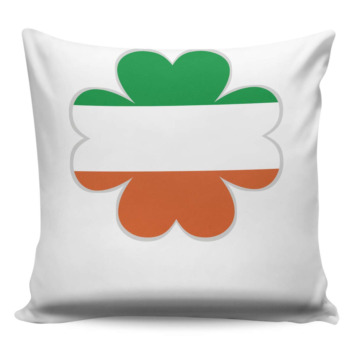Irish Clover Throw Pillow Covers 18x18 Inch - Decorative Square Cushion Cases with Hidden Zipper Closure for Sofa, Couch & Bed - St. Patrick's Day Home Decor & Cozy Living Room Accent
