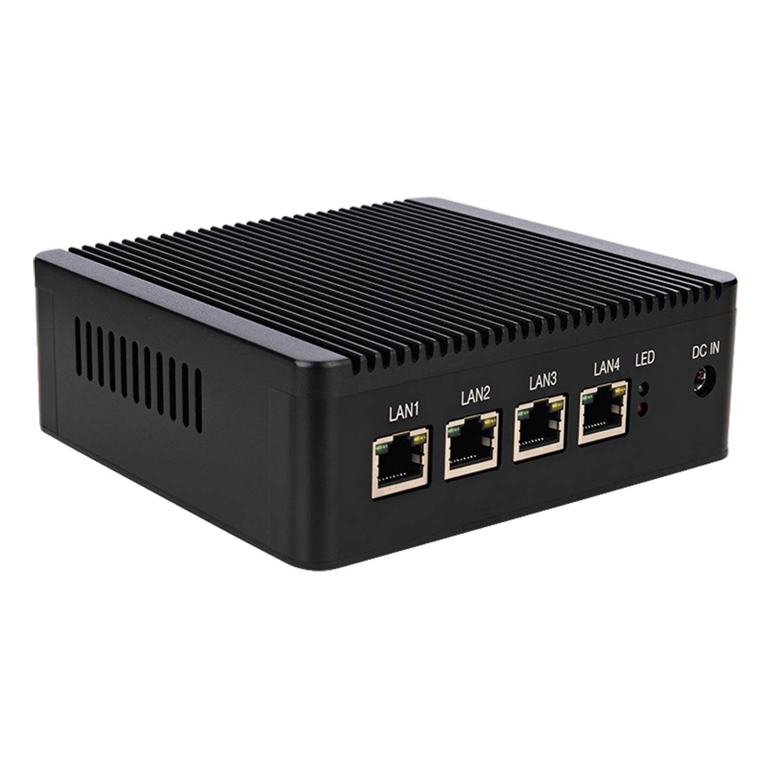 Andaqi YC049 4-Port Fanless Firewall Mini PC - Intel Celeron J1900 Quad-Core, 4GB DDR3L RAM, 64GB mSATA SSD, Supports 2.5