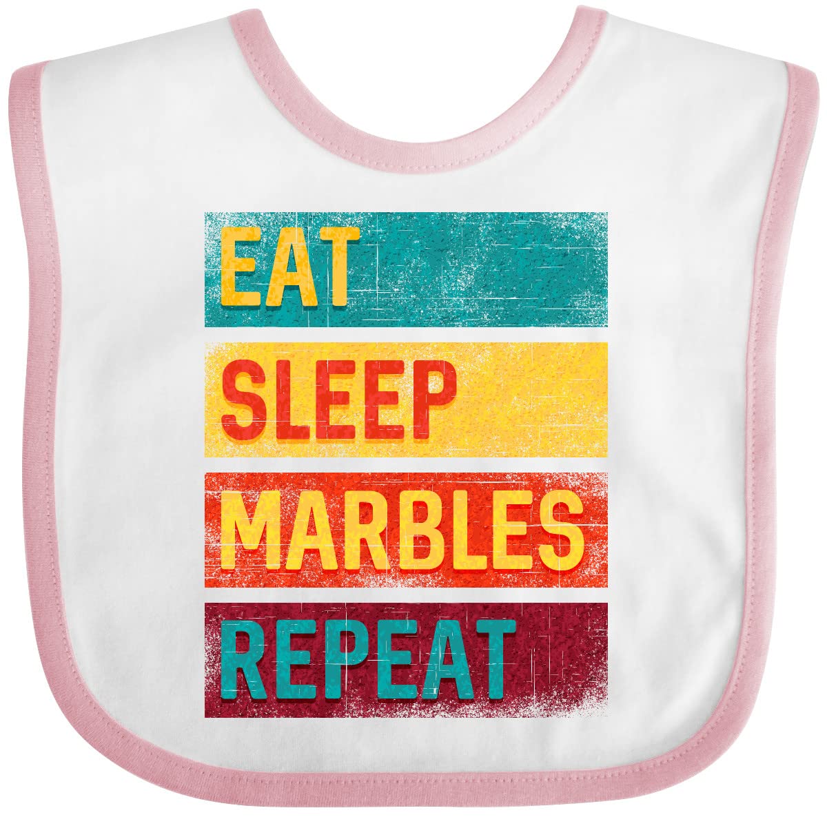 Inktastic Eat Sleep Marbles Repeat Funny Baby Bib - Soft Cotton Drool Bib for Newborns & Infants - Perfect Gift for Gamers & Parents - Ideal for Feeding, Playtime & Everyday Use