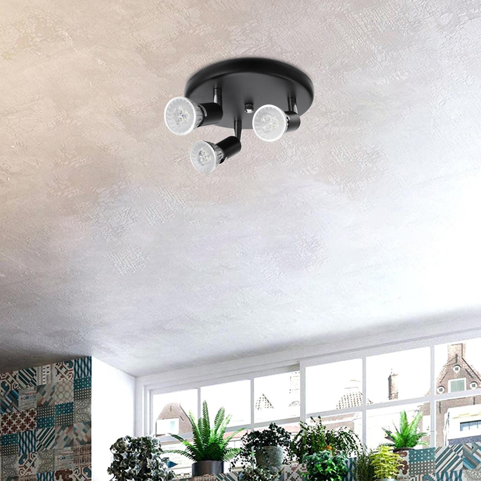 Modern LED Ceiling Lights - 3 Head Adjustable GU10 Spotlight for Bathroom, Kitchen, Living Room | Energy Saving Recessed Lighting Fixtures | Perfect for Home, Office, and Commercial Spaces