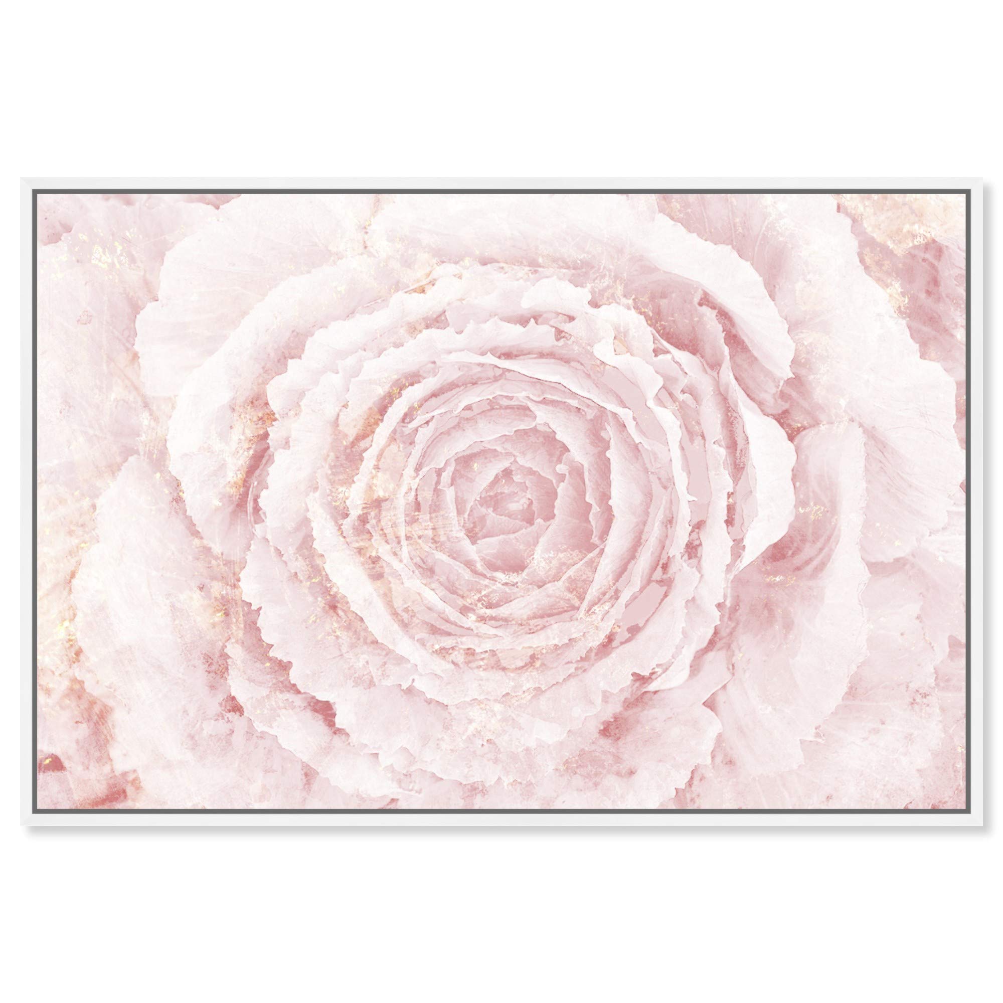 Blush Winter Flower Pink Floral Framed Wall Art Canvas Prints - Botanical Home Decor for Living Room, Bedroom & Office