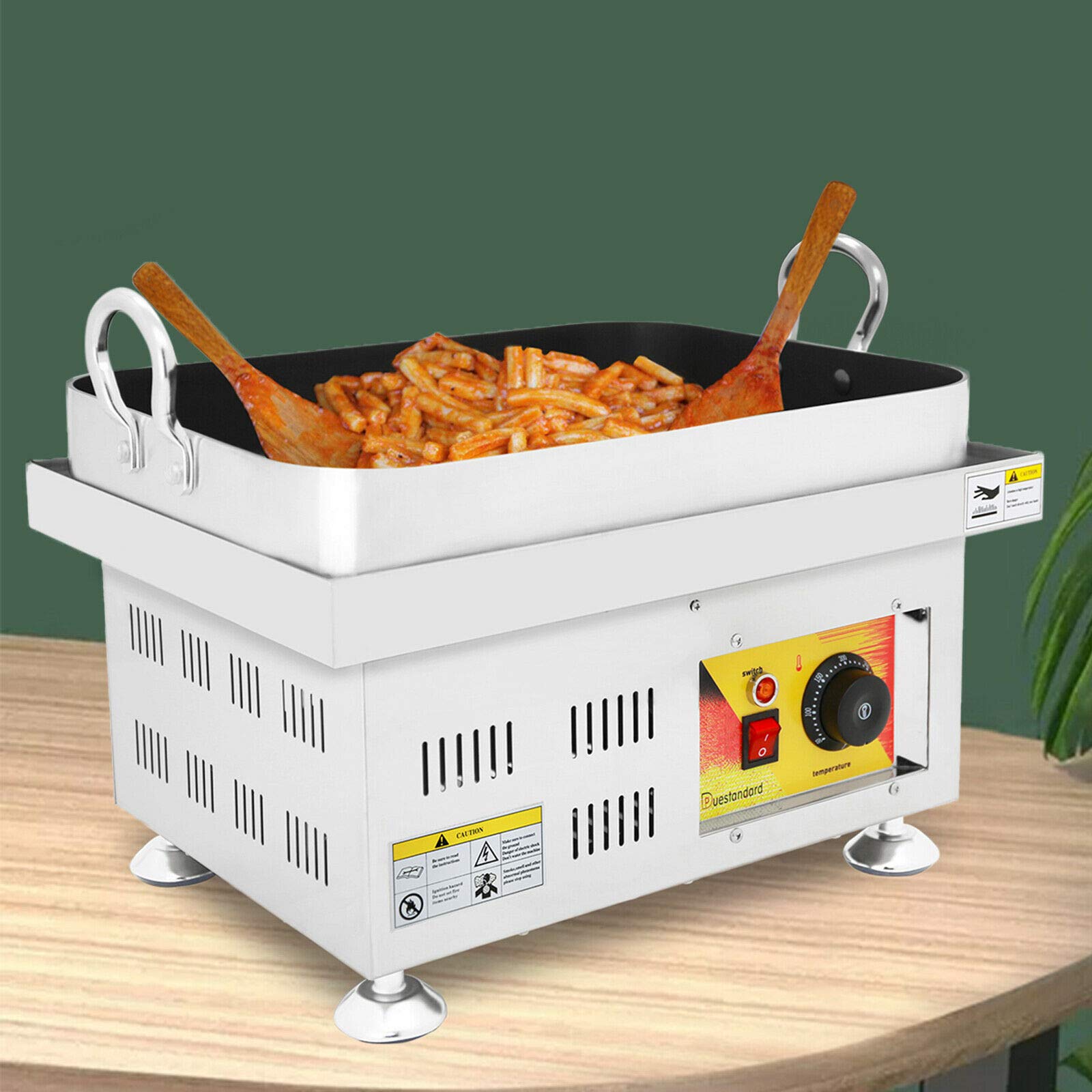 LOYALHEARTDY Electric Tteokbokki Maker - 2.55KW Non-Stick Stainless Steel Rice Cake Cooking Machine for Crispy Fried Korean Spicy Rice Cakes - Perfect for Home Kitchens, Street Food Stalls, and Korean Restaurants