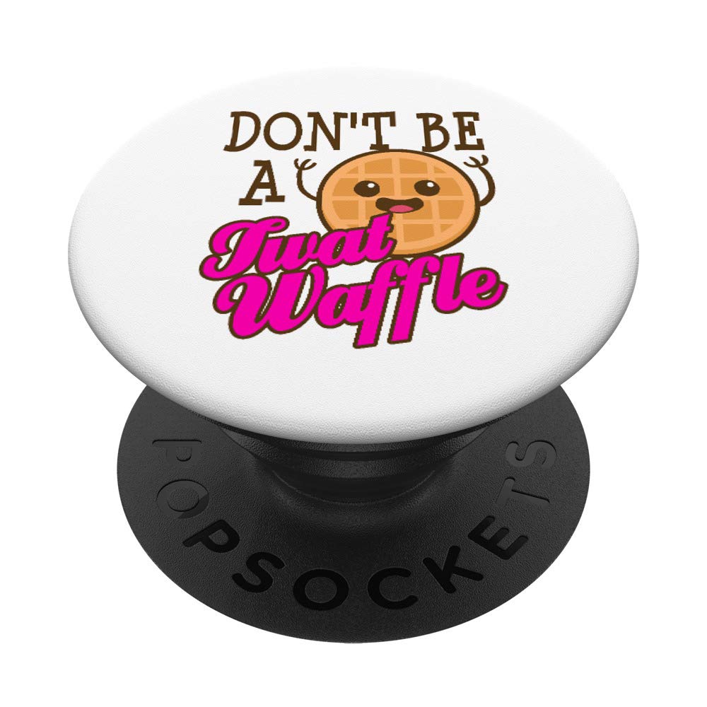 Funny 'Don't Be A Twat Waffle' Sarcastic PopSocket - Swappable Phone Grip for iPhone, Samsung & Tablets - Perfect Sarcasm Gag Gift for Friends, Office Humor & Everyday Use