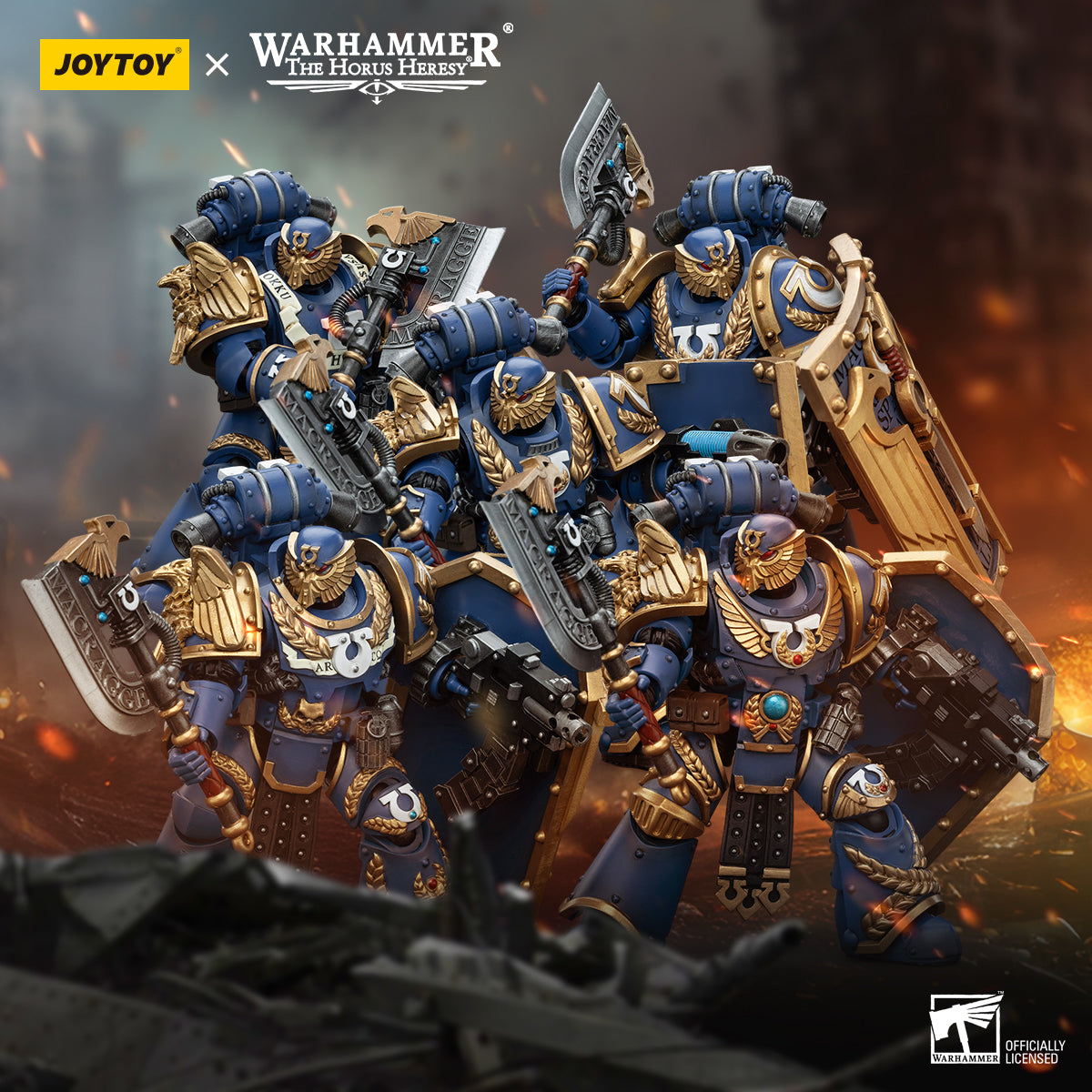 JOYTOY 1/18 Scale Warhammer The Horus Heresy Ultramarines Invictarus Suzerain Action Figure Squad - Collectible Miniatures for Tabletop Gaming & Display