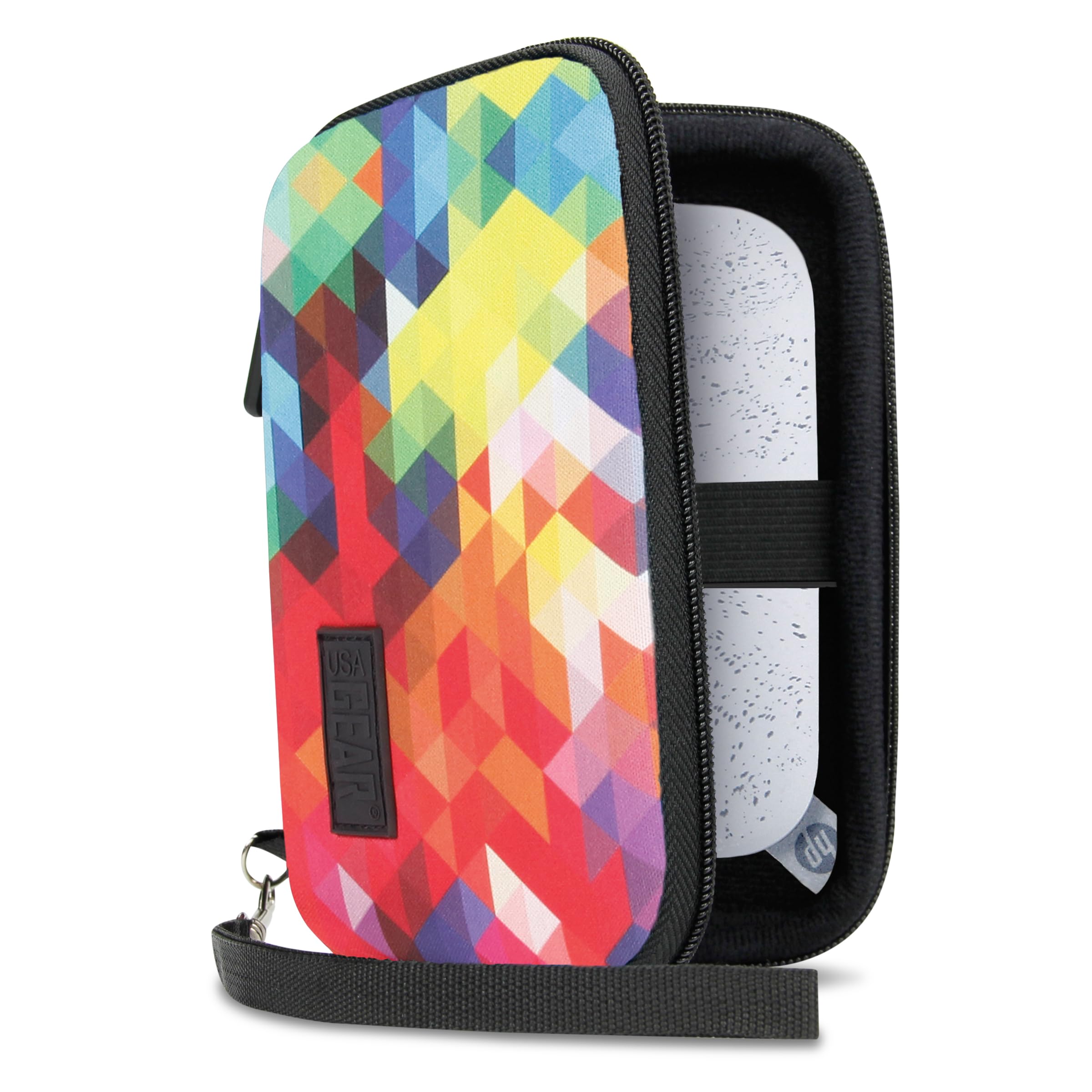 USA GEAR Hard Shell Portable Printer Case - Scratch-Resistant Protective Cover for HP Sprocket 2x3, Fujifilm Instax Mini Link 2, Kodak Printomatic - Compact Travel Case with Wrist Strap - Perfect for Home, Office & Outdoor Printing