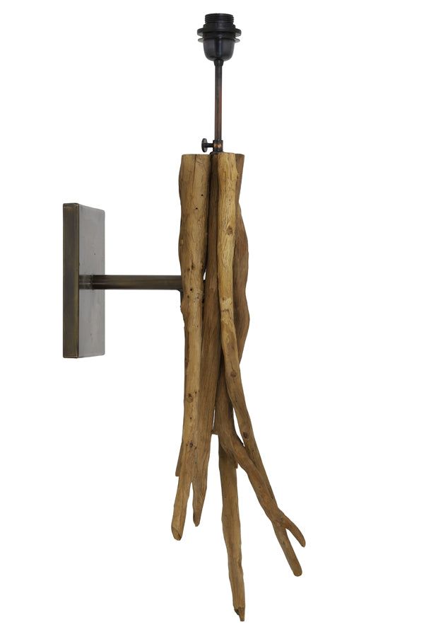 Bluma Wall Lamp - Natural Brown Finish, Modern Rustic Sconce for Bedroom, Living Room & Hallway Lighting
