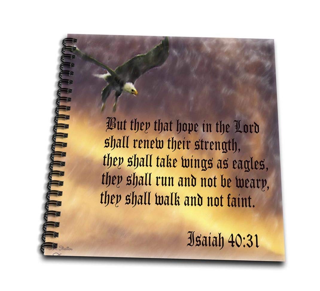 3D Rose Mini Notepad 4x4 Inch - Isaiah 40:31 Bible Verse & Eagle Design for Office & Gifts