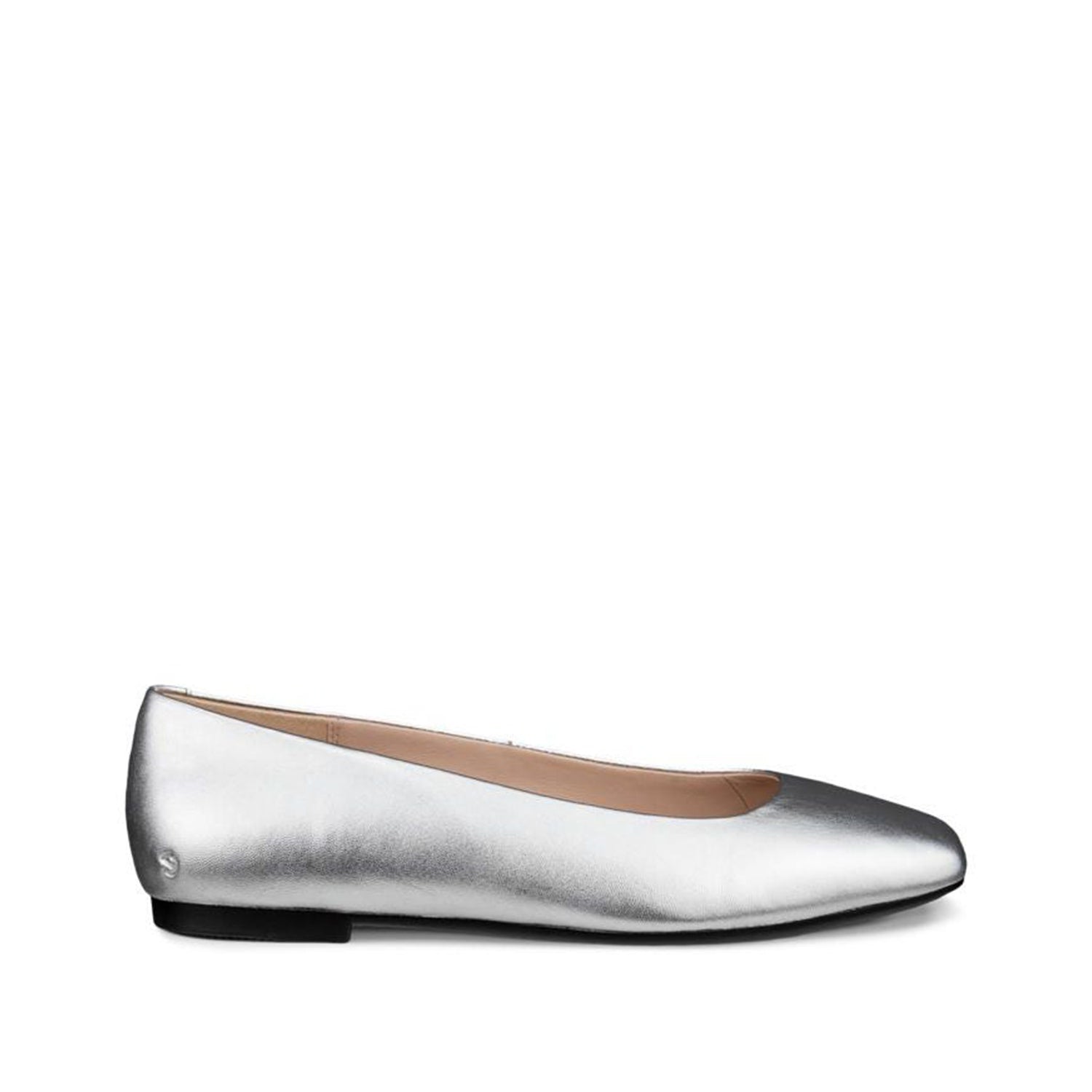 ECCO Women's Margot Ballerina Flats in Pure Silver - Comfortable & Stylish Ballet Shoes for Work, Travel & Everyday Wear