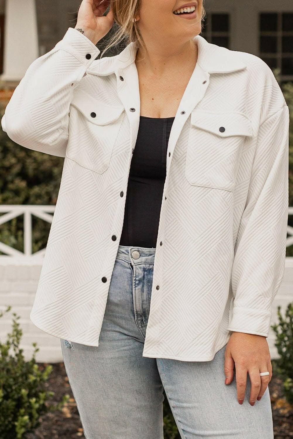 Stylish Oversized Drop Shoulder Jacket for Women - Trendy Loose Fit Long Sleeve Outerwear for Casual Outings & Fall Layering