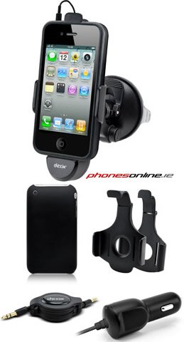 Dexim Universal Car Phone Mount Holder with Charging - Compatible with iPhone 4S/4/3GS, Samsung Galaxy - Hands-Free Car Accessories for Safe Driving & GPS Navigation