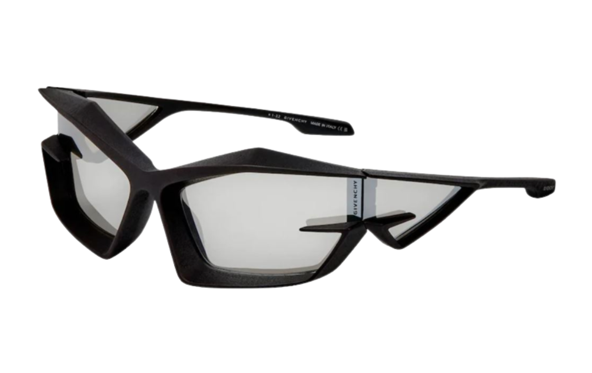 Givenchy GV40049I Cut Mask Sunglasses - Black & Silver Frame UV Protection for Women & Men | Fashion, Driving, Outdoor Activities