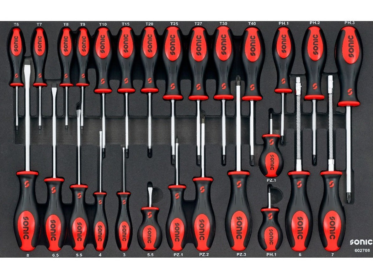 27-Piece Sonic Foam System Screwdriver Set - Professional 26 (Medium) Tools for Home Repair, Electronics & DIY Projects